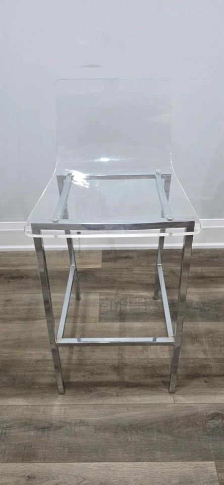 4 pcs. Modern Acrylic Bar Stools – Chrome Frame (Luxury Look) - photo 2
