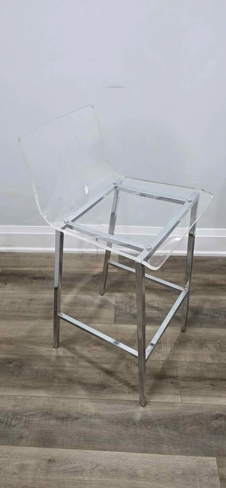 4 pcs. Modern Acrylic Bar Stools – Chrome Frame (Luxury Look) - photo 3