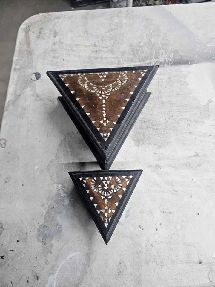 Handmade Wooden Decorative Box Set (2 Pieces)