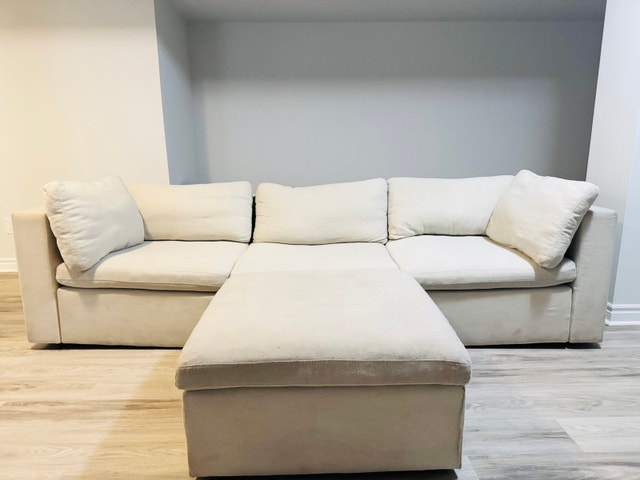 Living Room Couch with Ottoman