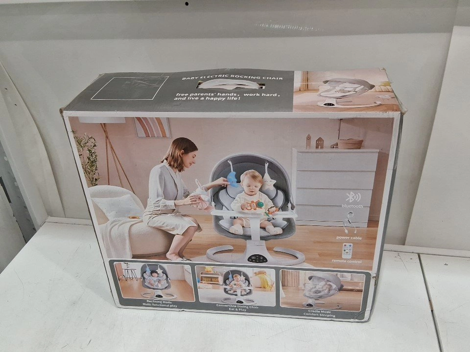 Bluetooth Baby Swing for Infants - 5 Speeds, Music, Remote - photo 2