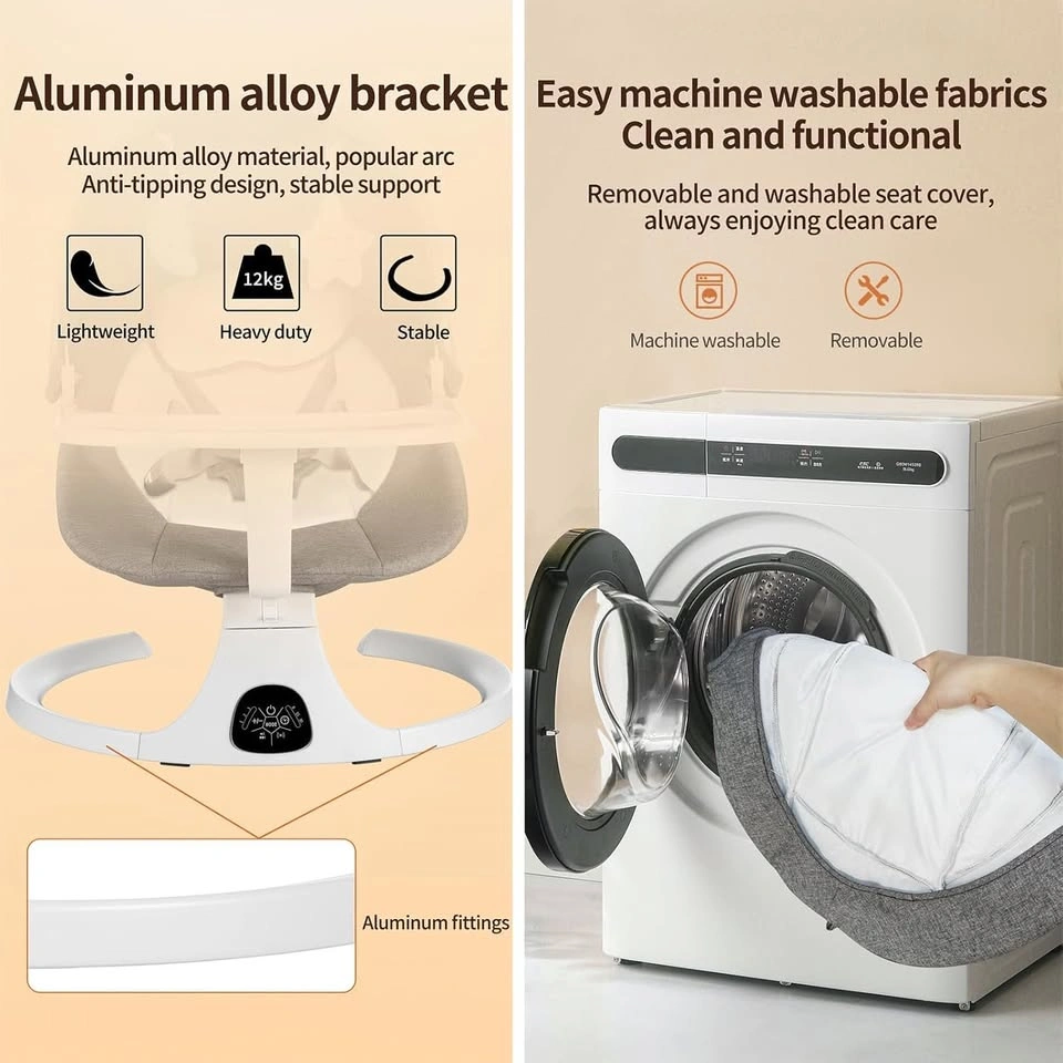 Bluetooth Baby Swing for Infants - 5 Speeds, Music, Remote - photo 3