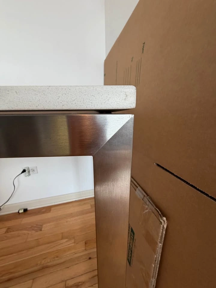Room & Board Stainless Steel Console Table w/ Stone Top (48”) - photo 2
