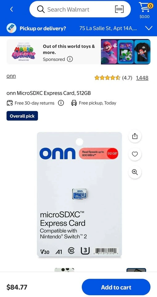 Onn 512GB MicroSD Express Card - New for Nintendo Switch 2 - photo 2