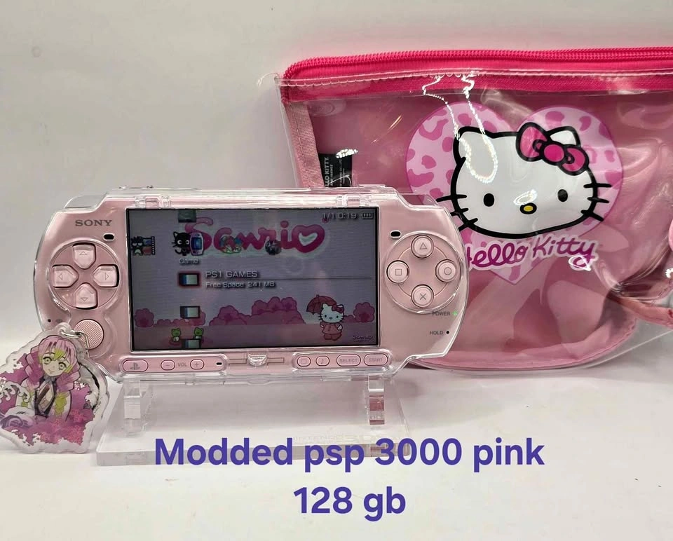 Sony PSP 3000 Cute Pink W/ 128GB