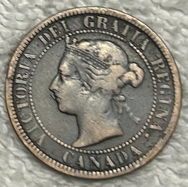 1886 Canadian Large Cent Coin - photo 2