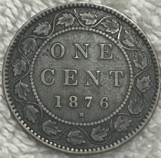 1876-H Canadian Large Cent Coin