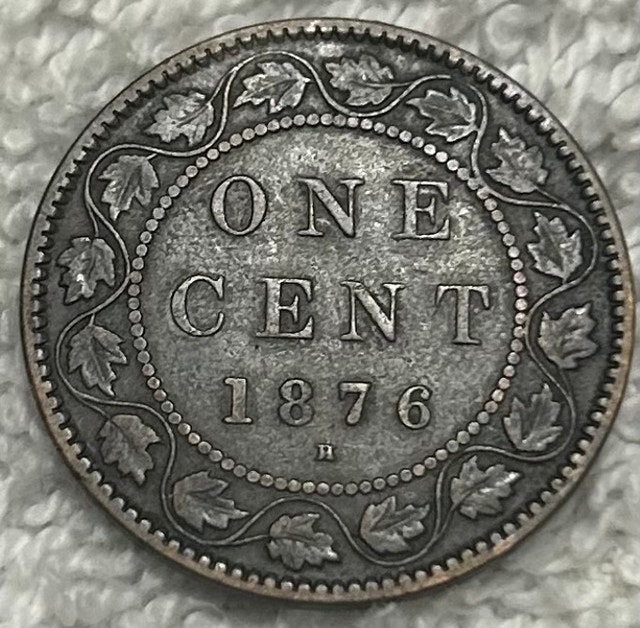 1876-H Canadian Large Cent Coin