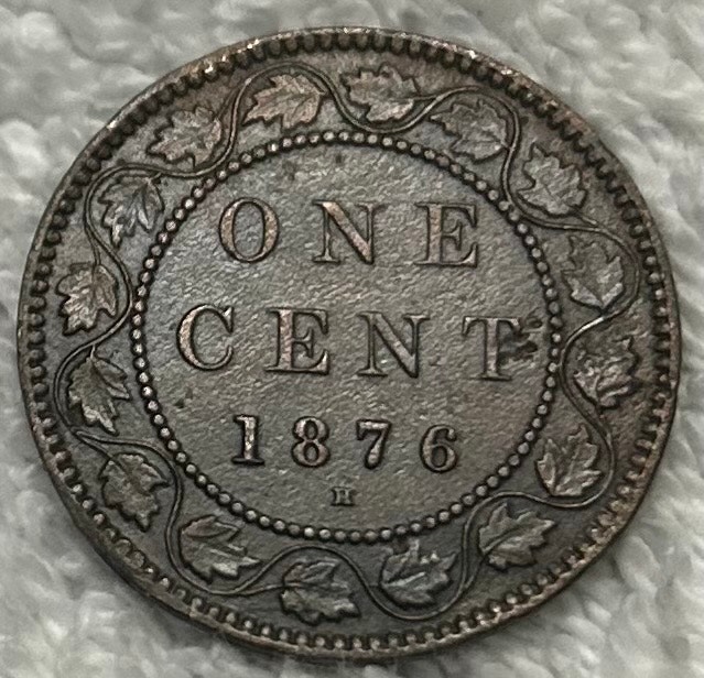 1876-H Canadian Large Cent Coin