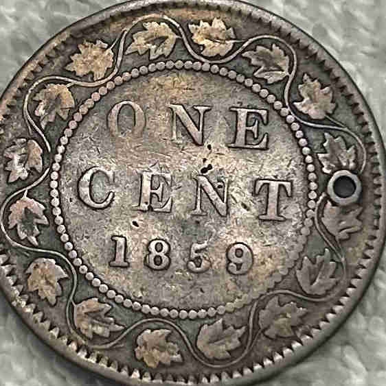 1859 Canadian Large Cent W9/8 *Rare Variety*