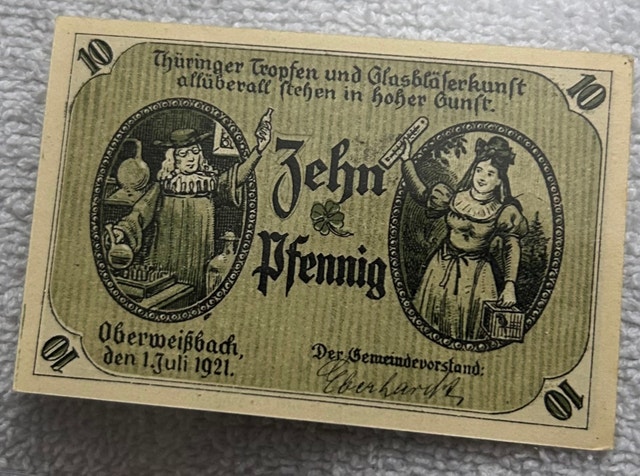 1921 Oberweissbach 10 Pfennig Notgeld Unc. - photo 2