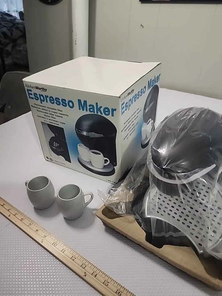 Espresso Maker Black 2 Cup Coffee Brewer Kitchen Worthy NEW in O - photo 2