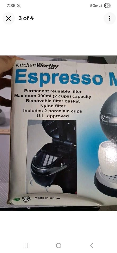Espresso Maker Black 2 Cup Coffee Brewer Kitchen Worthy NEW in O - photo 5