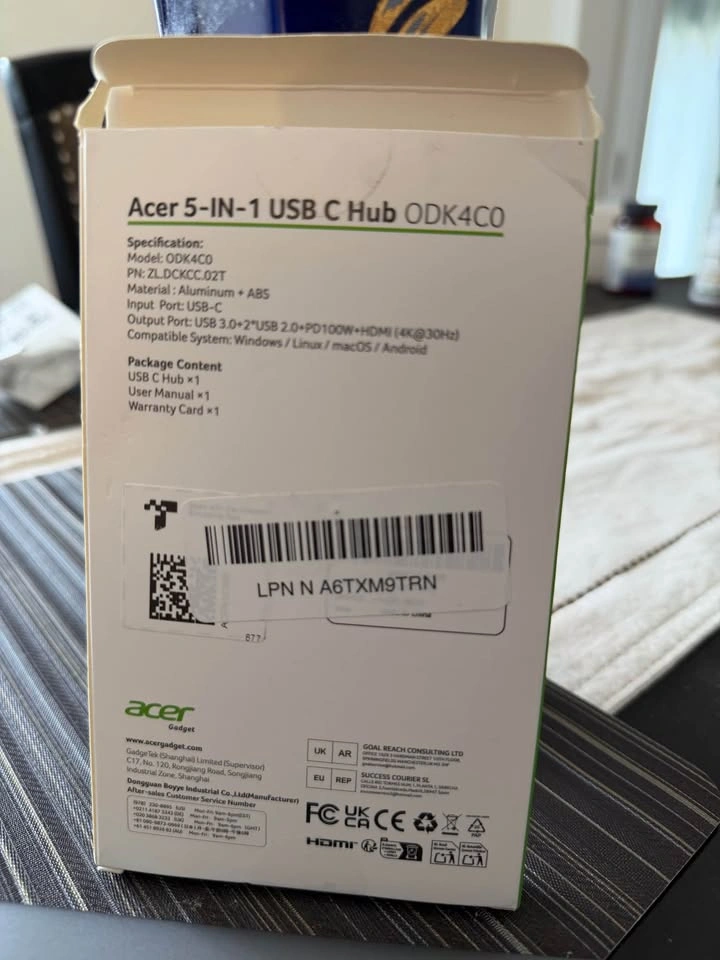 Acer 5-IN-1 USB C Hub ODK4C0 - photo 2