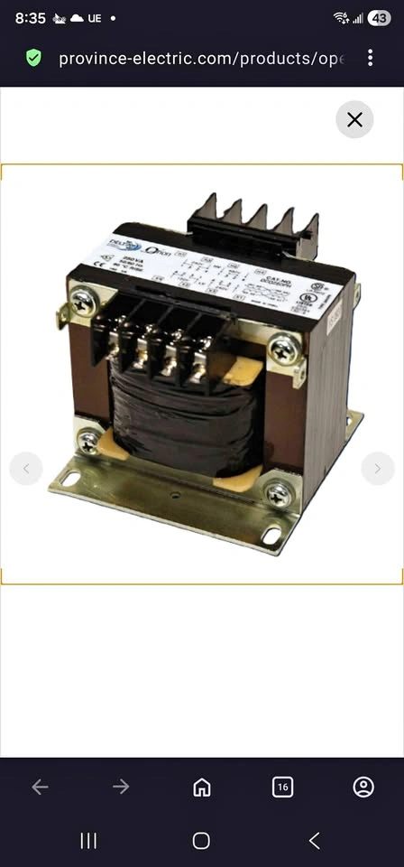 Delta Orion Industrial Control Transformer DCO350LH 350VA