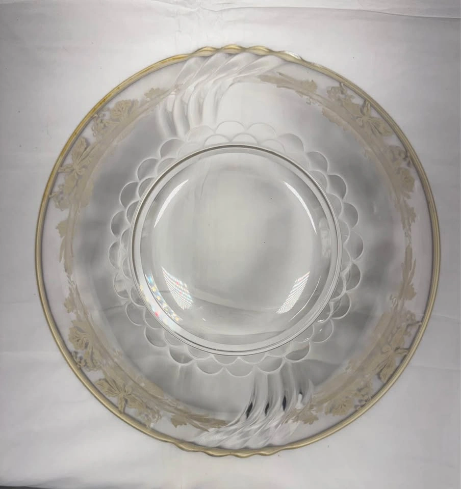 Clear Glass Bowl with Sterling Silver Floral Design Overlay - photo 2