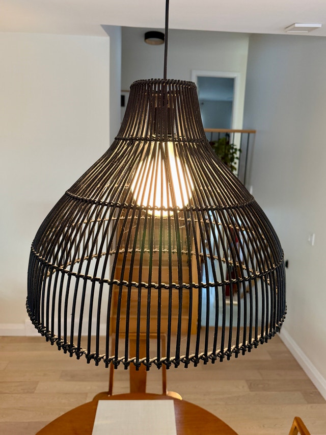 20” Woven Rattan Pendant Light – Dining Room - B - photo 3