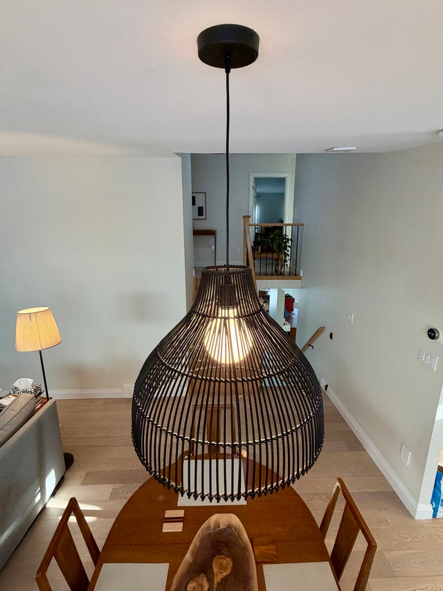 20” Woven Rattan Pendant Light – Dining Room - B - photo 4