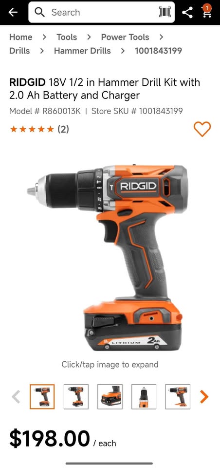 RIDGID 18V 1/2 in Hammer Drill Kit - photo 4