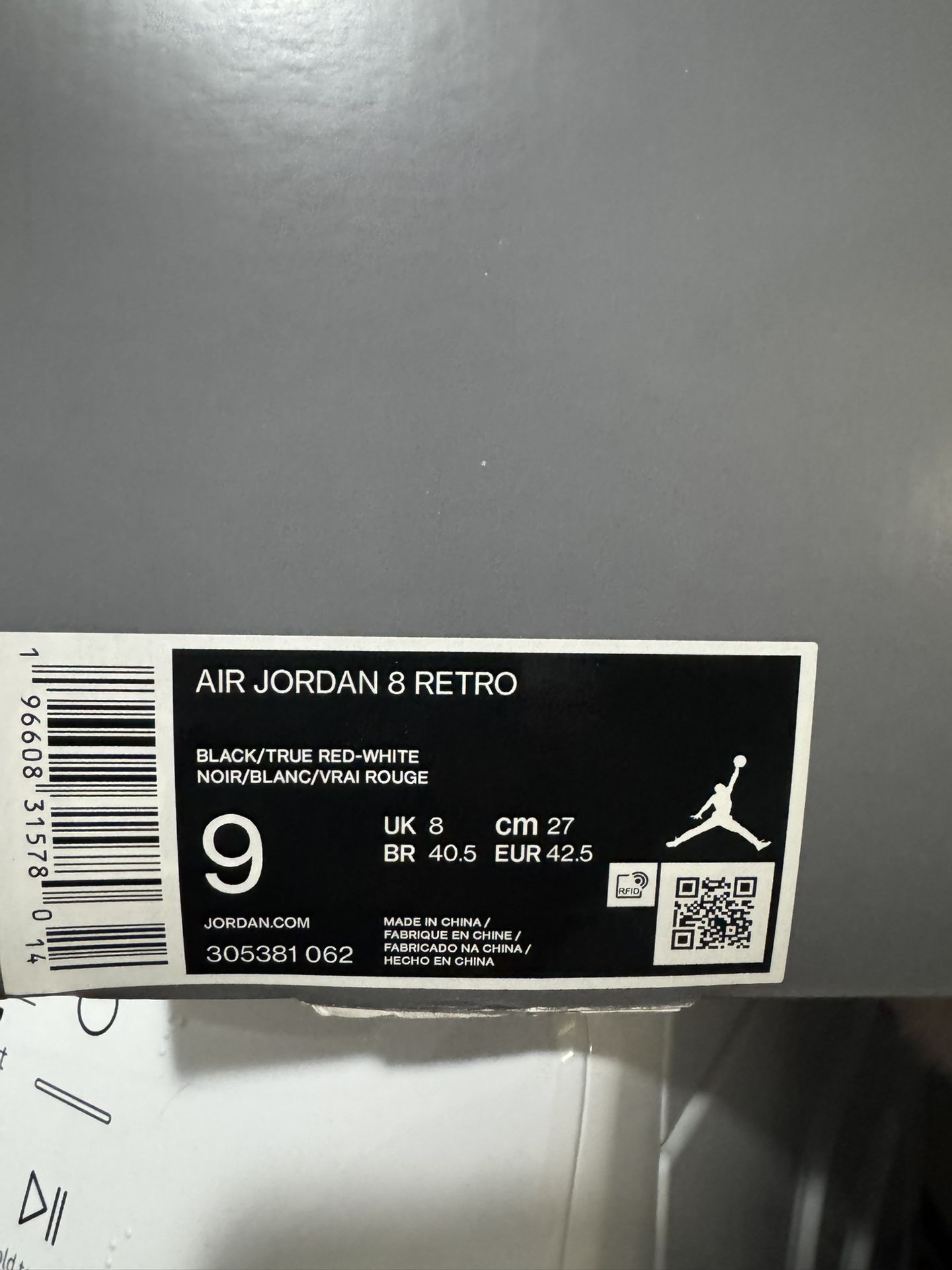Jordan Retro 8 Playoff DS Sz 9