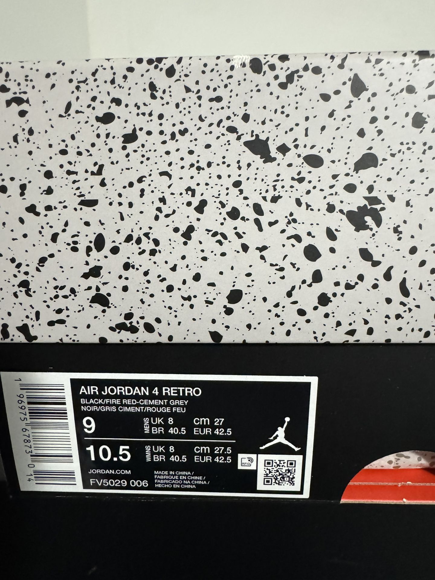 Jordan Retro 4 Bred Reimagined Sz 9