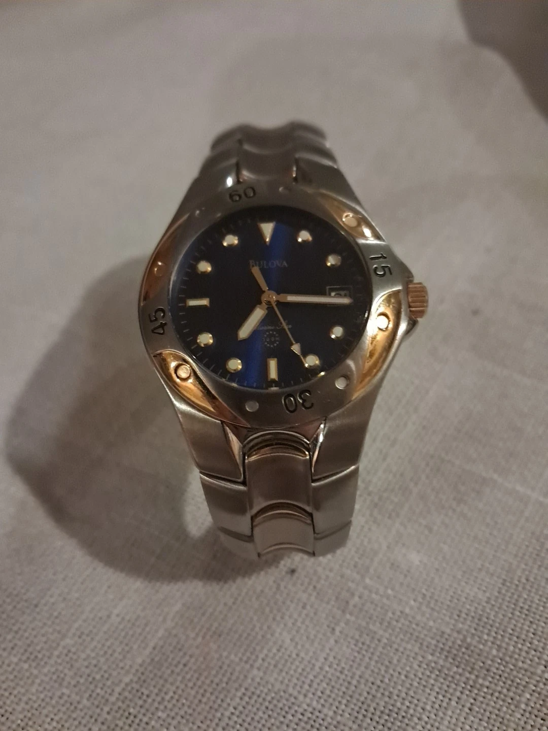 Bulova Marine Star Men's Watch - Blue Dial, Gold Tone