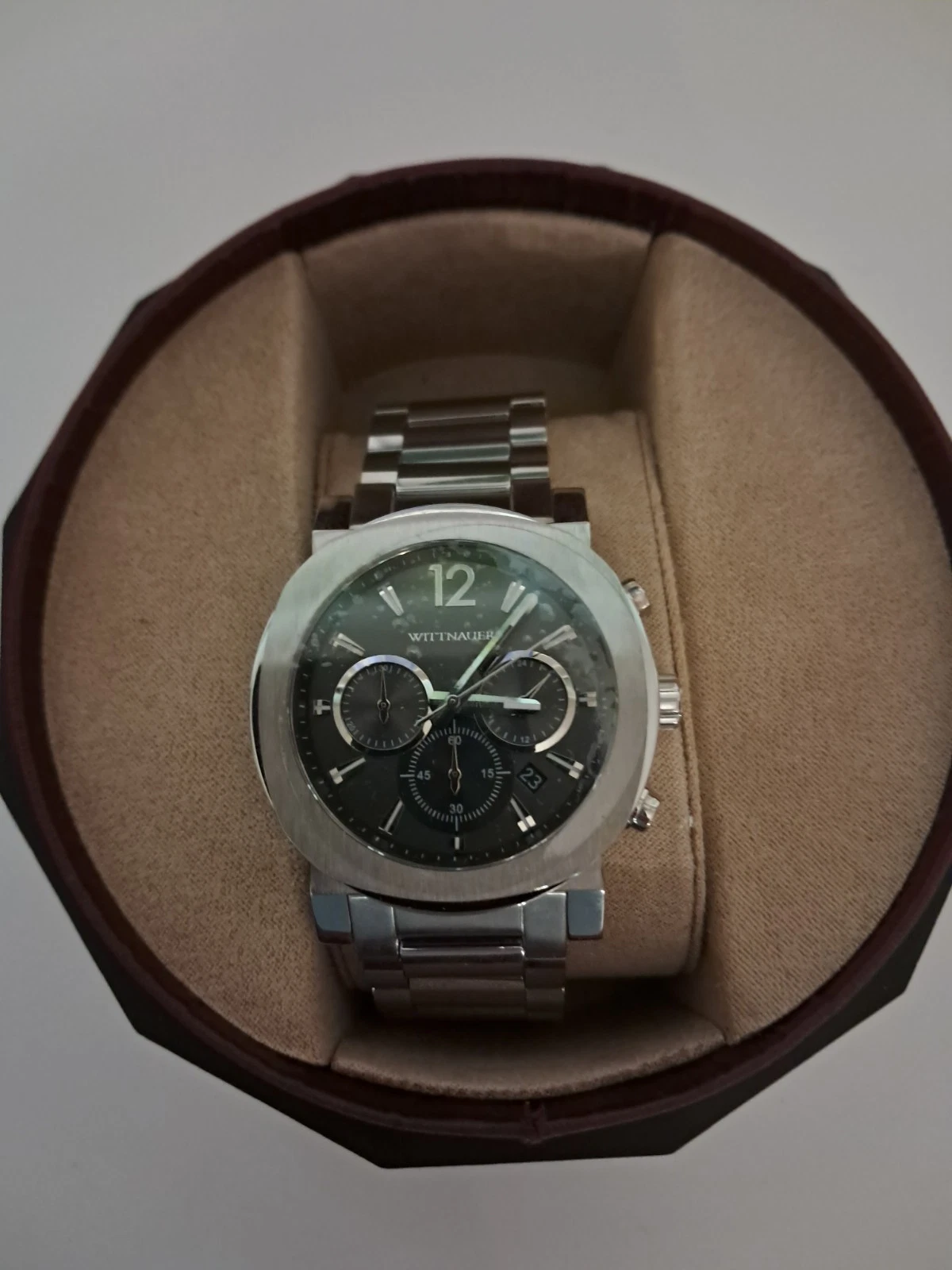 Wittnauer Chronograph Men's Watch - Gray Dial, Stainless Steel