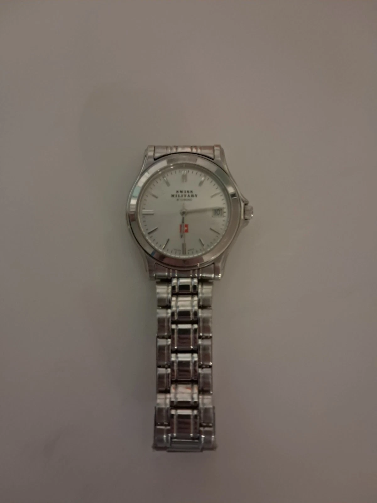 Silver Stainless Steel Swiss Military Men's Quartz Watch