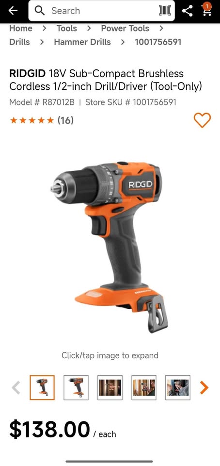 RIDGID 18V Sub-Compact Drill/Driver (Tool-Only) - photo 4