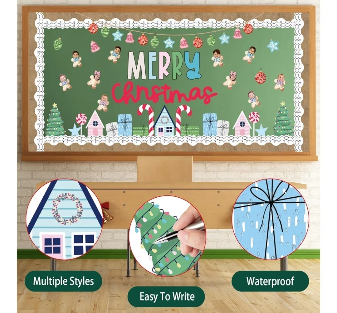 JarThenaAMCS 95 Pcs Gingerbread Bulletin Board Decoration Set - photo 5