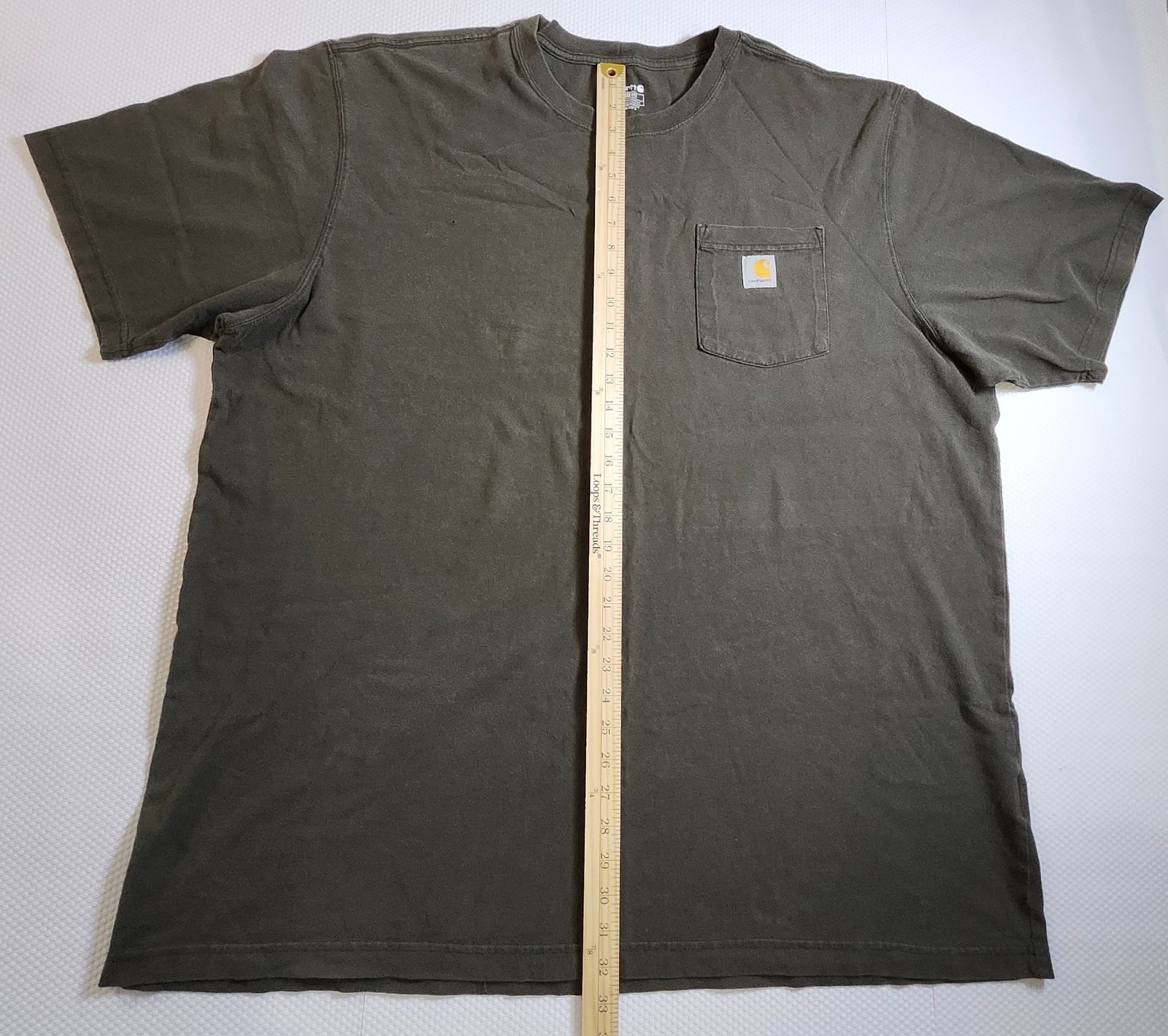 Carhartt Olive Short-Sleeve Pocket Tee with Logo Patch - Imperfe - photo 2