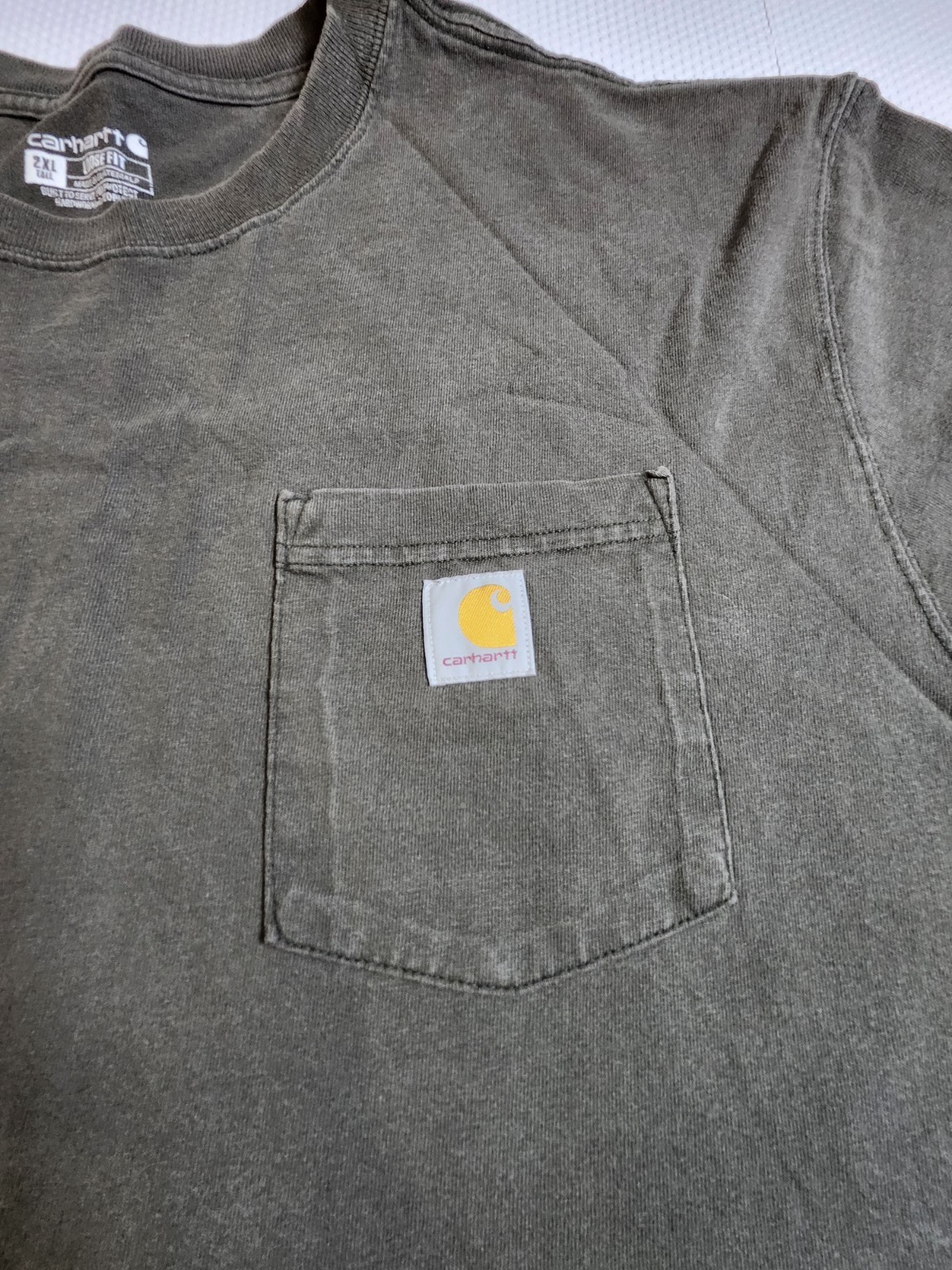 Carhartt Olive Short-Sleeve Pocket Tee with Logo Patch - Imperfe - photo 5