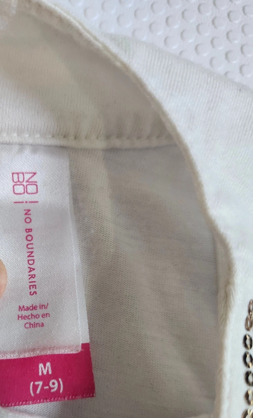 No Boundaries White Halter Tank w/ Gold Trim & Embroidery - Size - photo 4