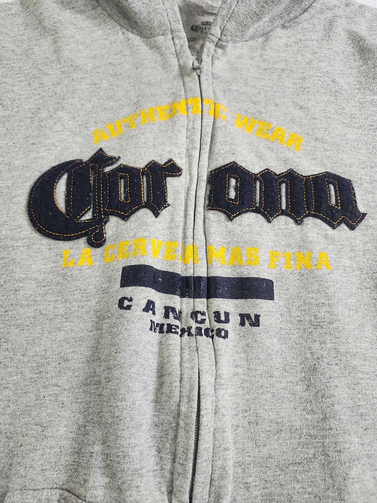 Unisex Gray Corona Extra Beer Logo Zip-Up Hoodie - Size XL - photo 2