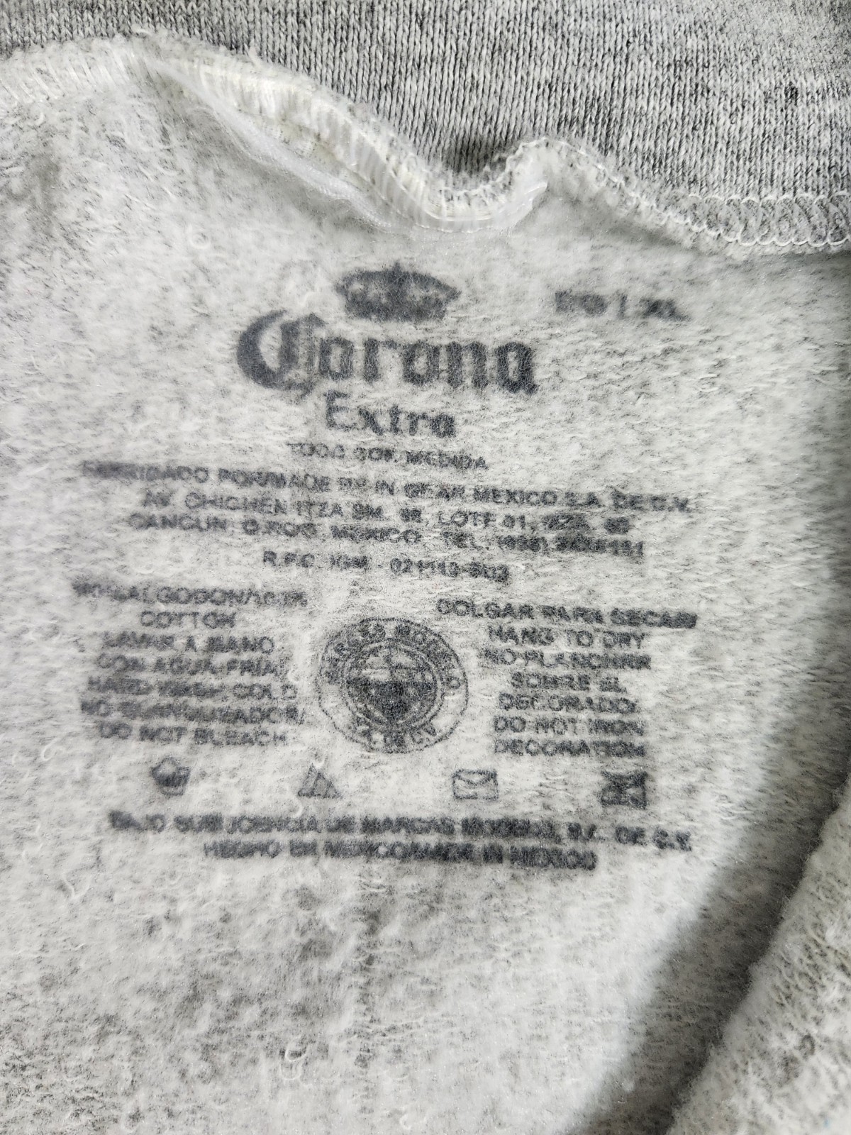 Unisex Gray Corona Extra Beer Logo Zip-Up Hoodie - Size XL - photo 3