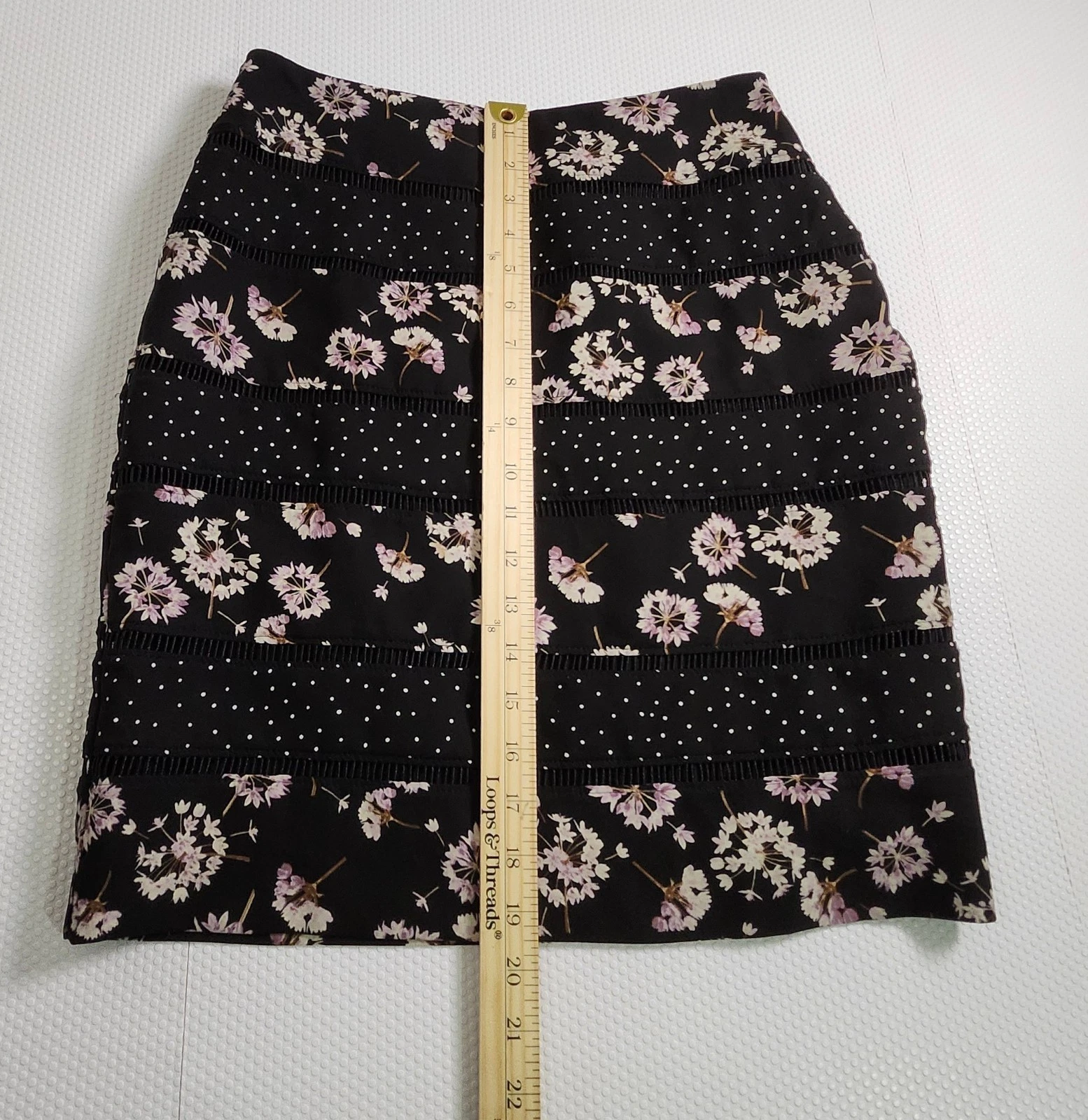 White House Black Market Black Floral & Polka Dot Pencil Skirt - photo 2
