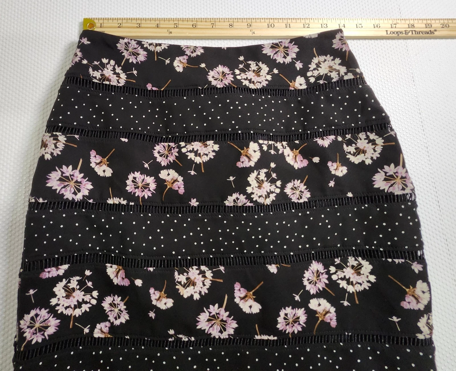 White House Black Market Black Floral & Polka Dot Pencil Skirt - photo 3