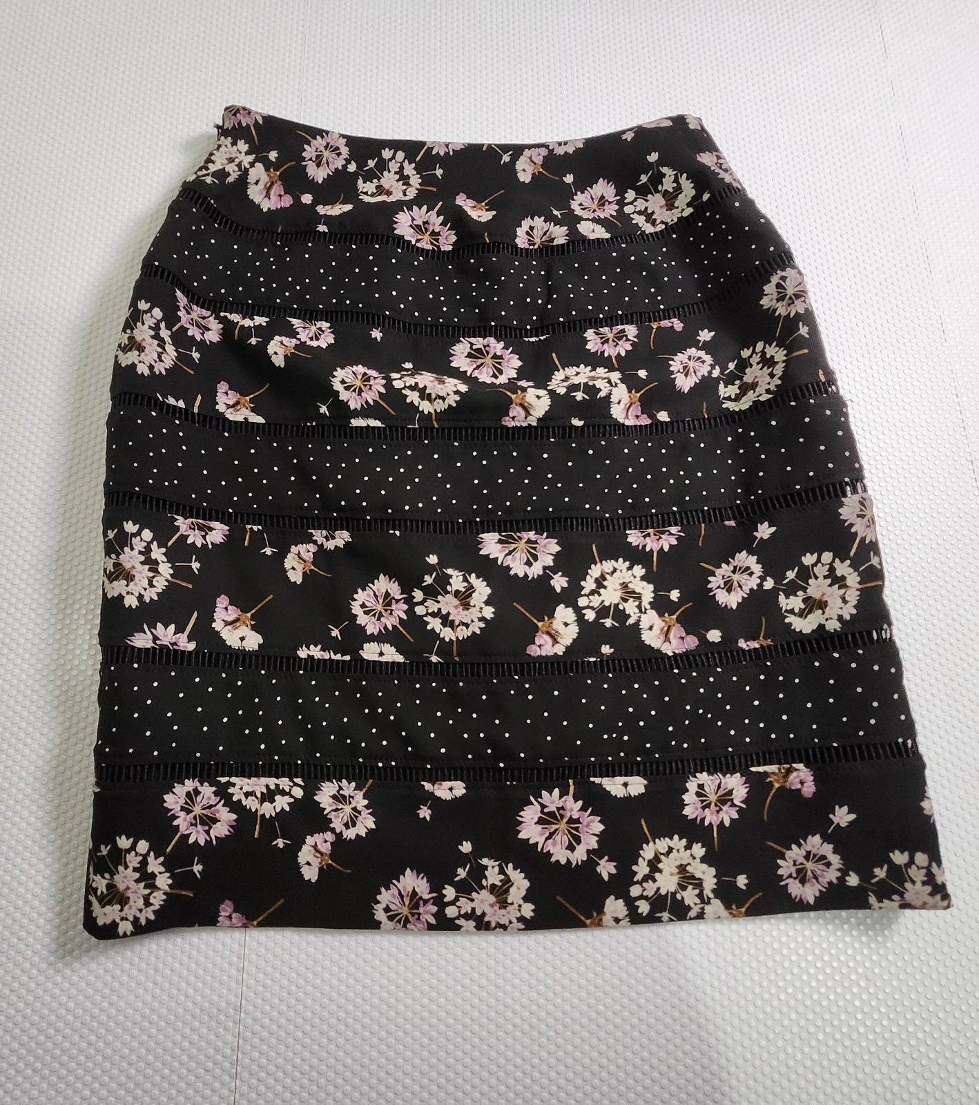 White House Black Market Black Floral & Polka Dot Pencil Skirt - photo 5