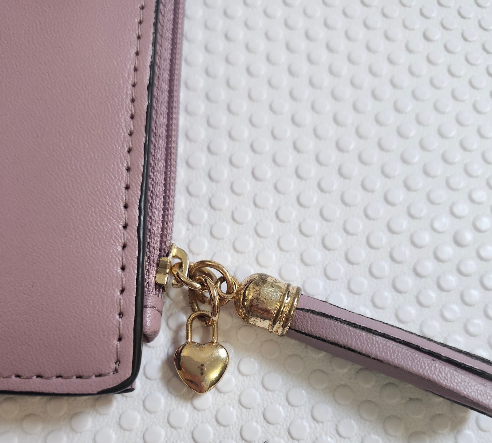 Blush Pink/Lilac Zip Wallet with Gold Heart Charm - photo 2