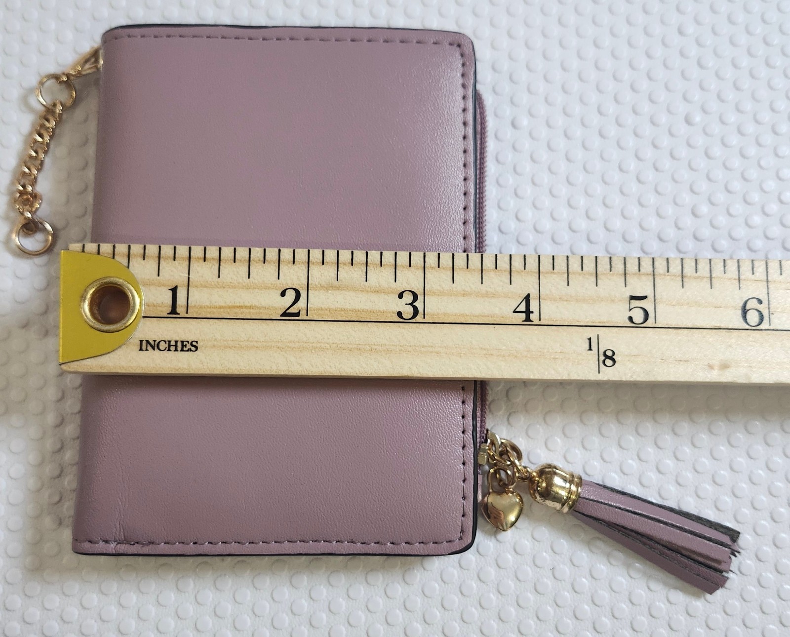 Blush Pink/Lilac Zip Wallet with Gold Heart Charm - photo 4
