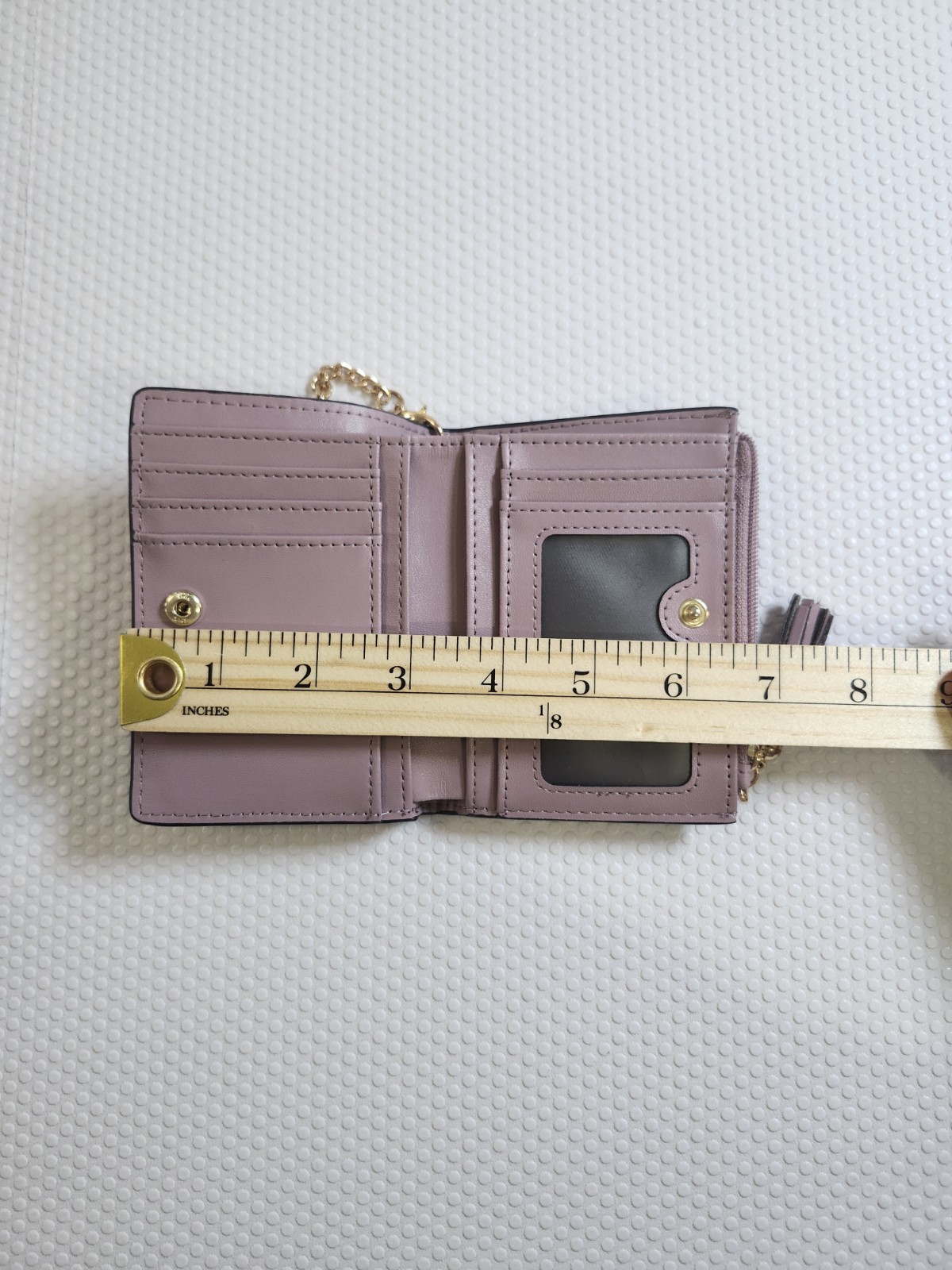 Blush Pink/Lilac Zip Wallet with Gold Heart Charm - photo 5