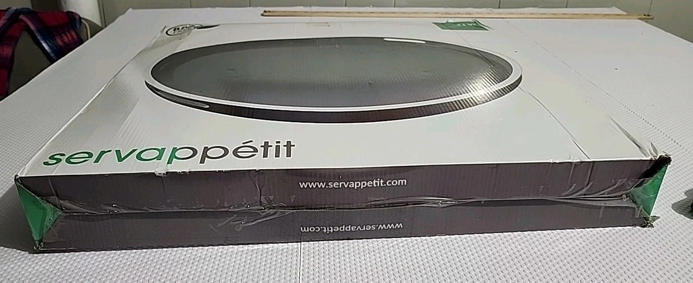 Servappetit 21" White Rim Lacquer Serving Tray Gray With Handles - photo 2