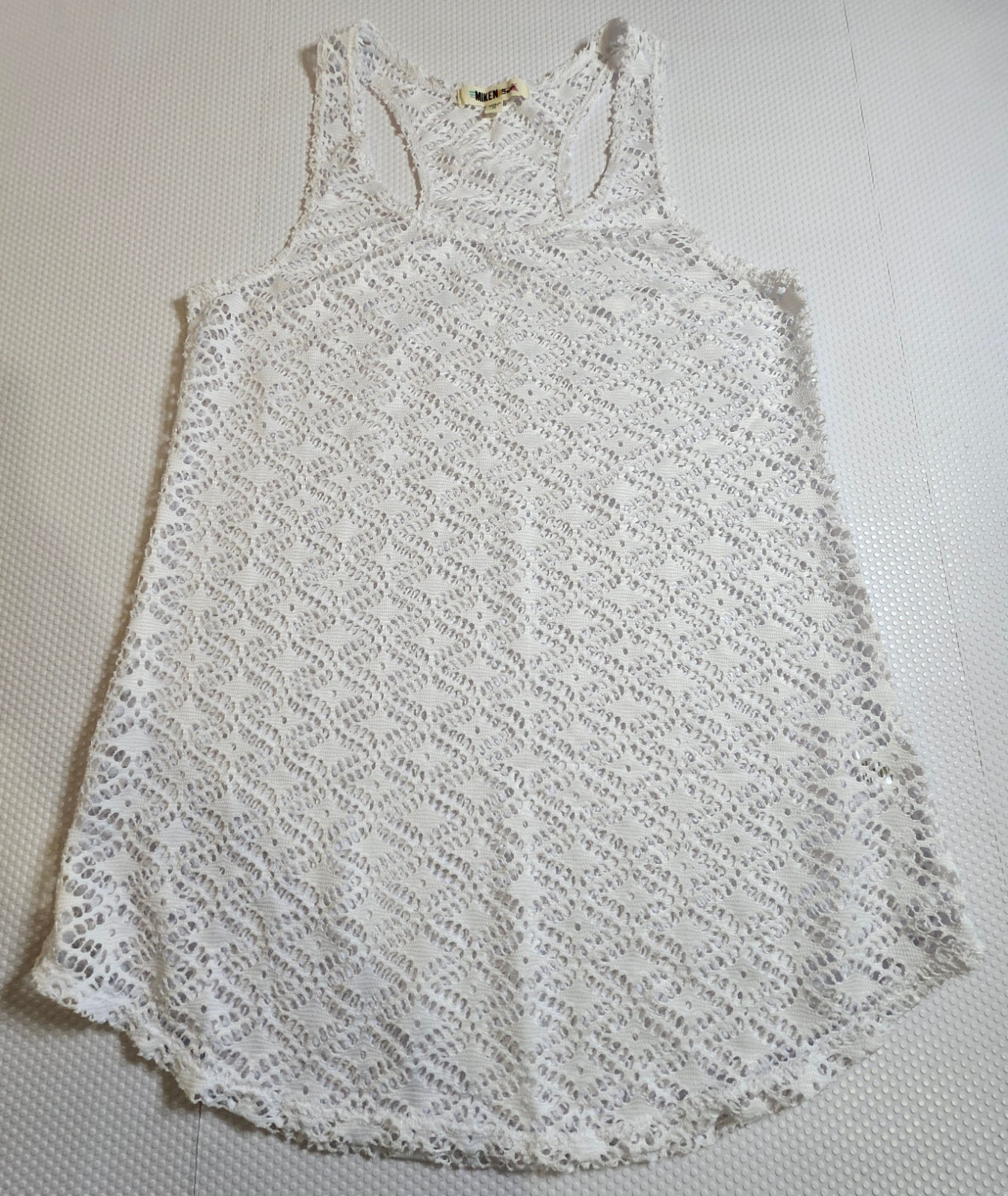 White Swimsuit Cover Up Racerback Tank Top - Women