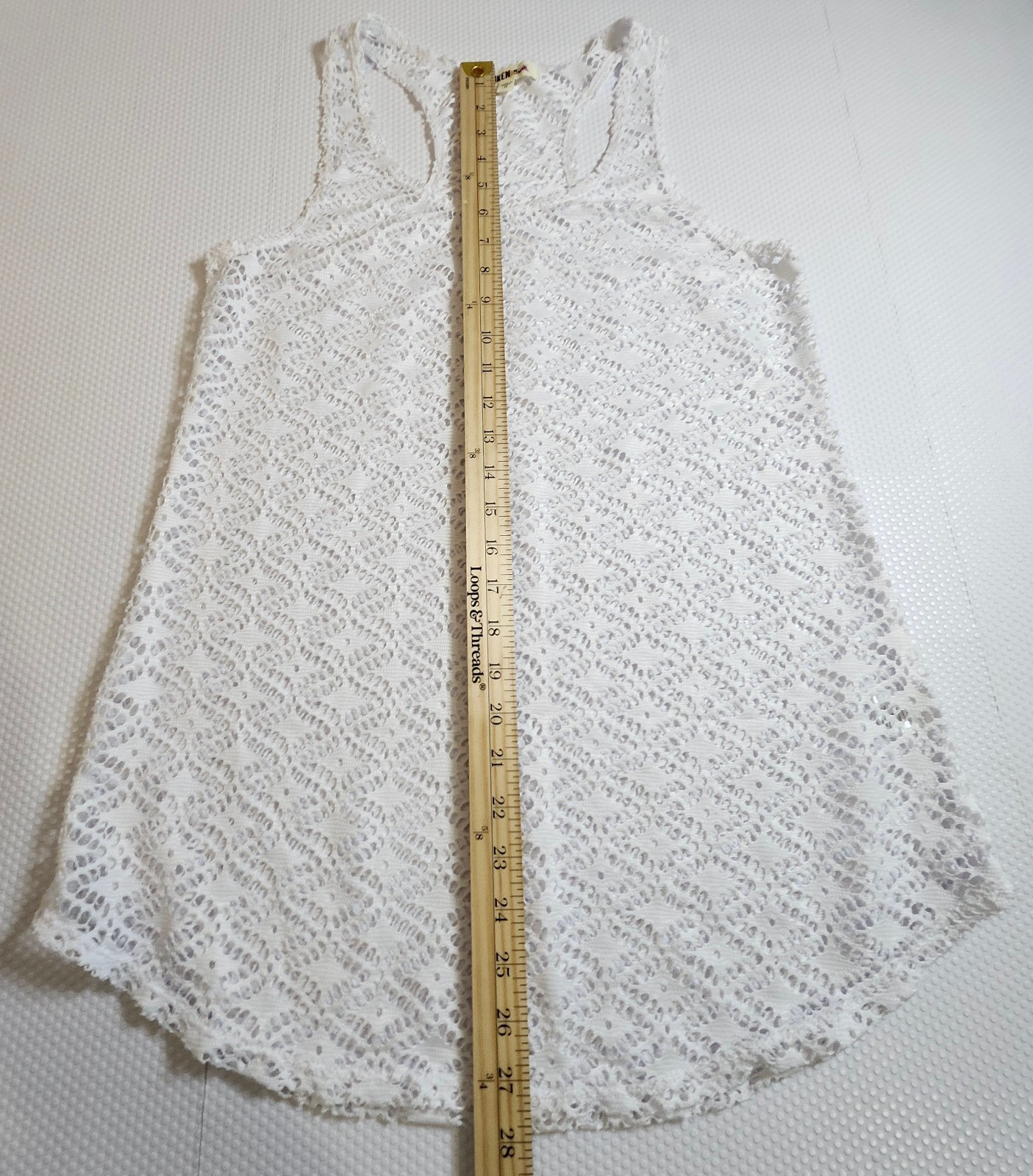 White Swimsuit Cover Up Racerback Tank Top - Women - photo 2