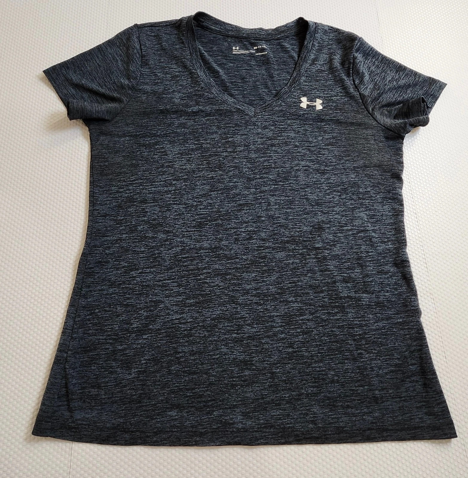 Under Armour Women's V-Neck Performance Tee - Dark Heather Gray