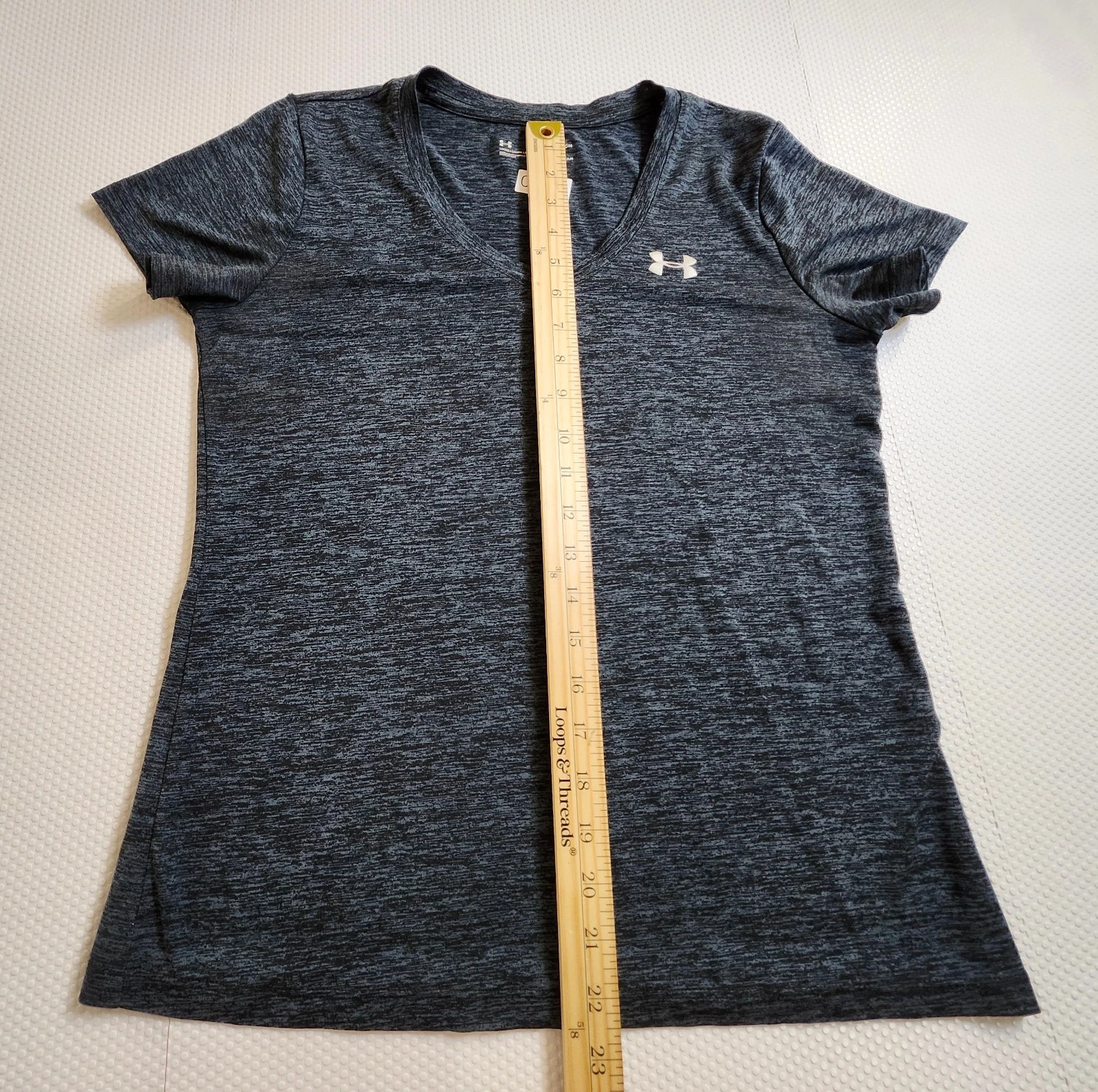 Under Armour Women's V-Neck Performance Tee - Dark Heather Gray - photo 4