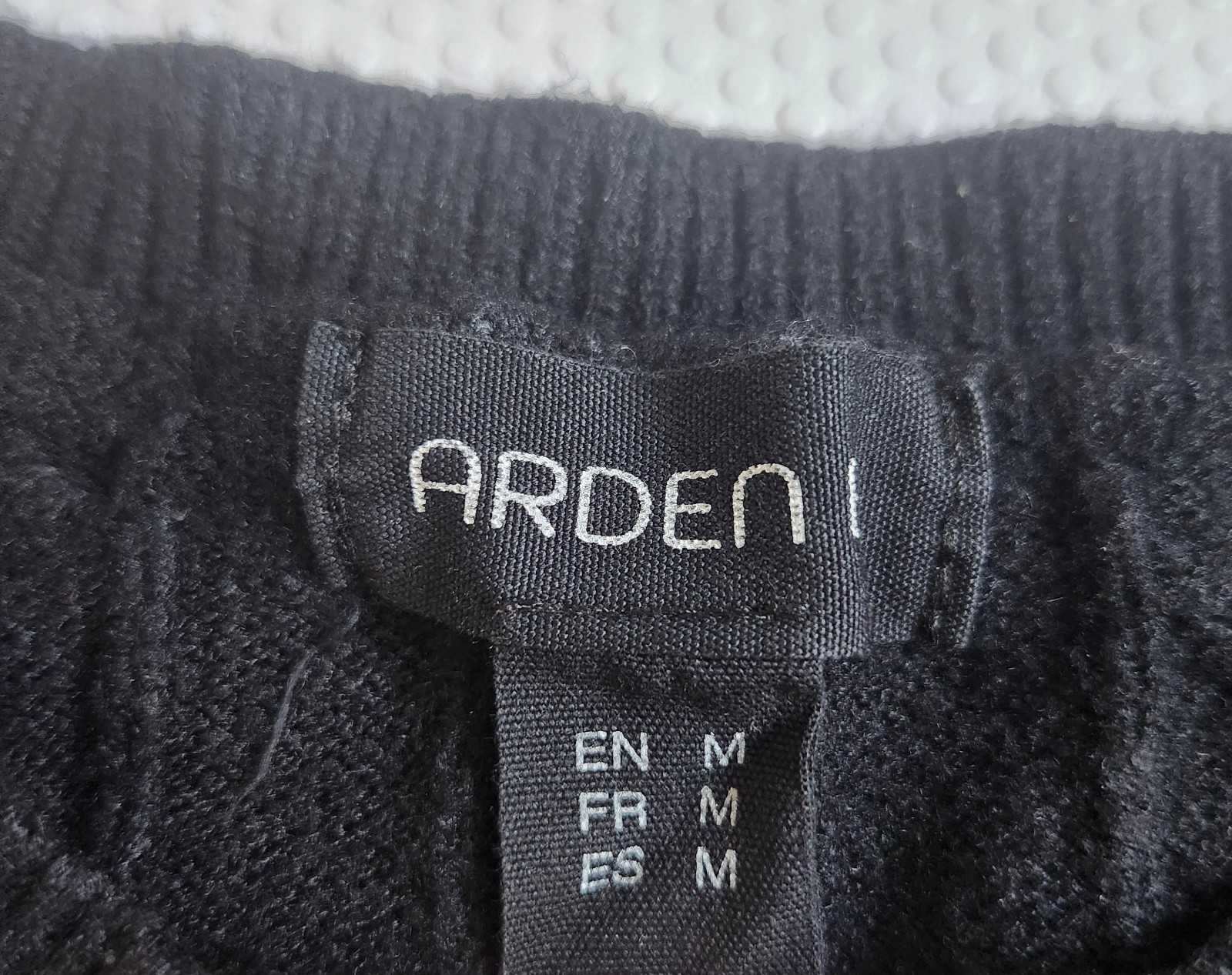 Arden Black Cable-Knit Crewneck Sweater with Cream/ White Bow Ac - photo 3