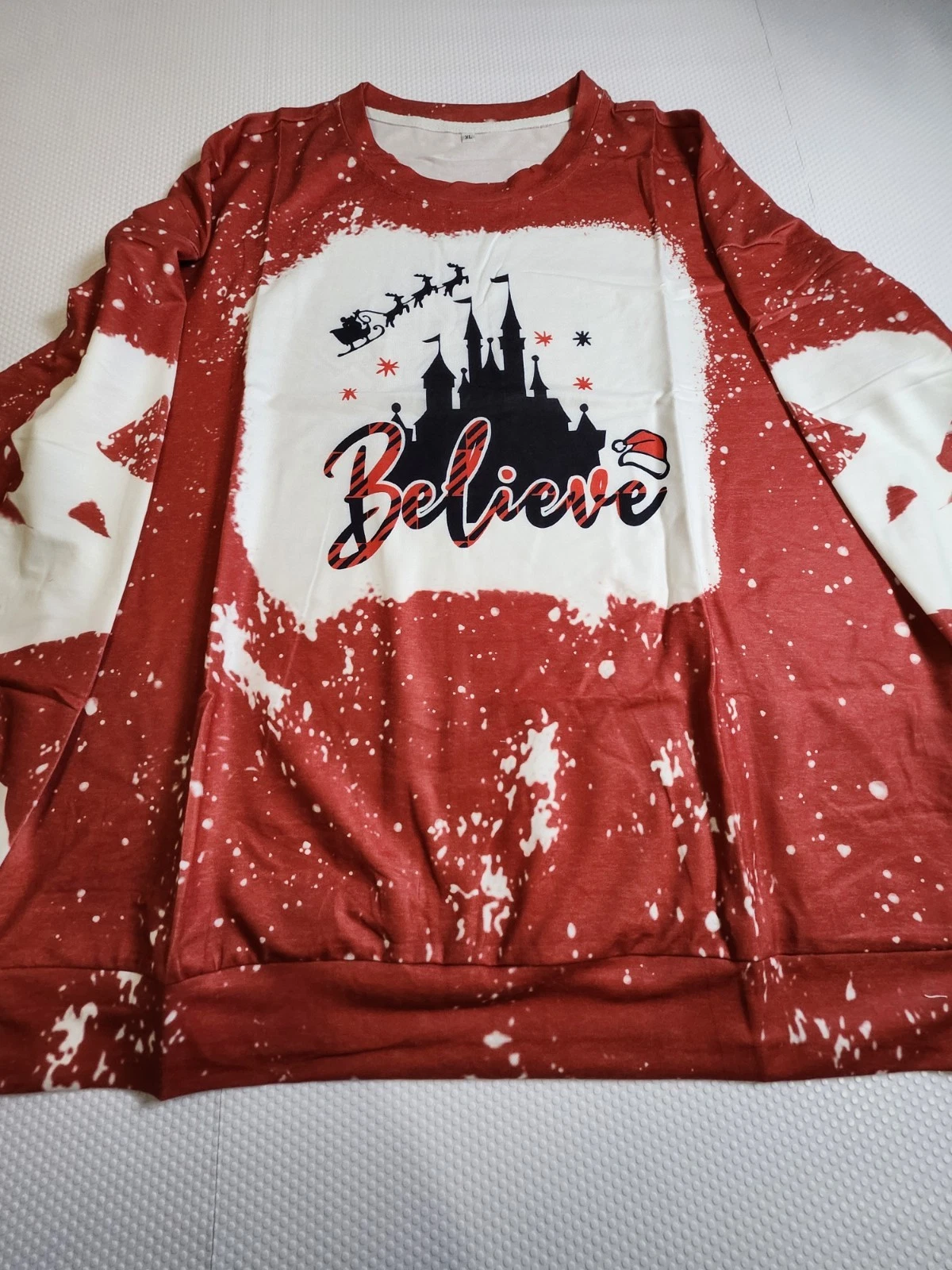 Believe Castle Holiday Sweatshirt - Red & White - Women's XL