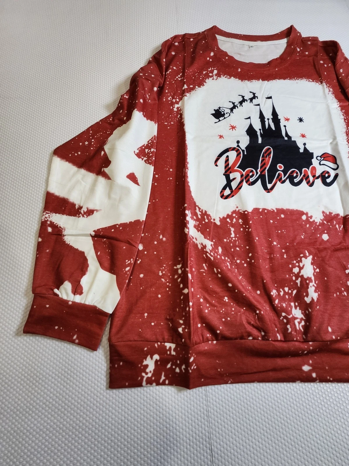 Believe Castle Holiday Sweatshirt - Red & White - Women's XL - photo 2