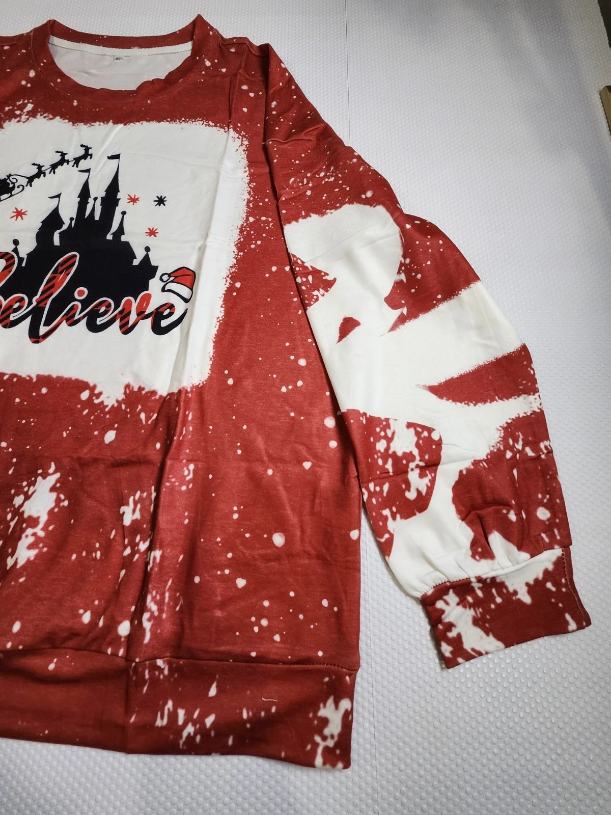 Believe Castle Holiday Sweatshirt - Red & White - Women's XL - photo 3